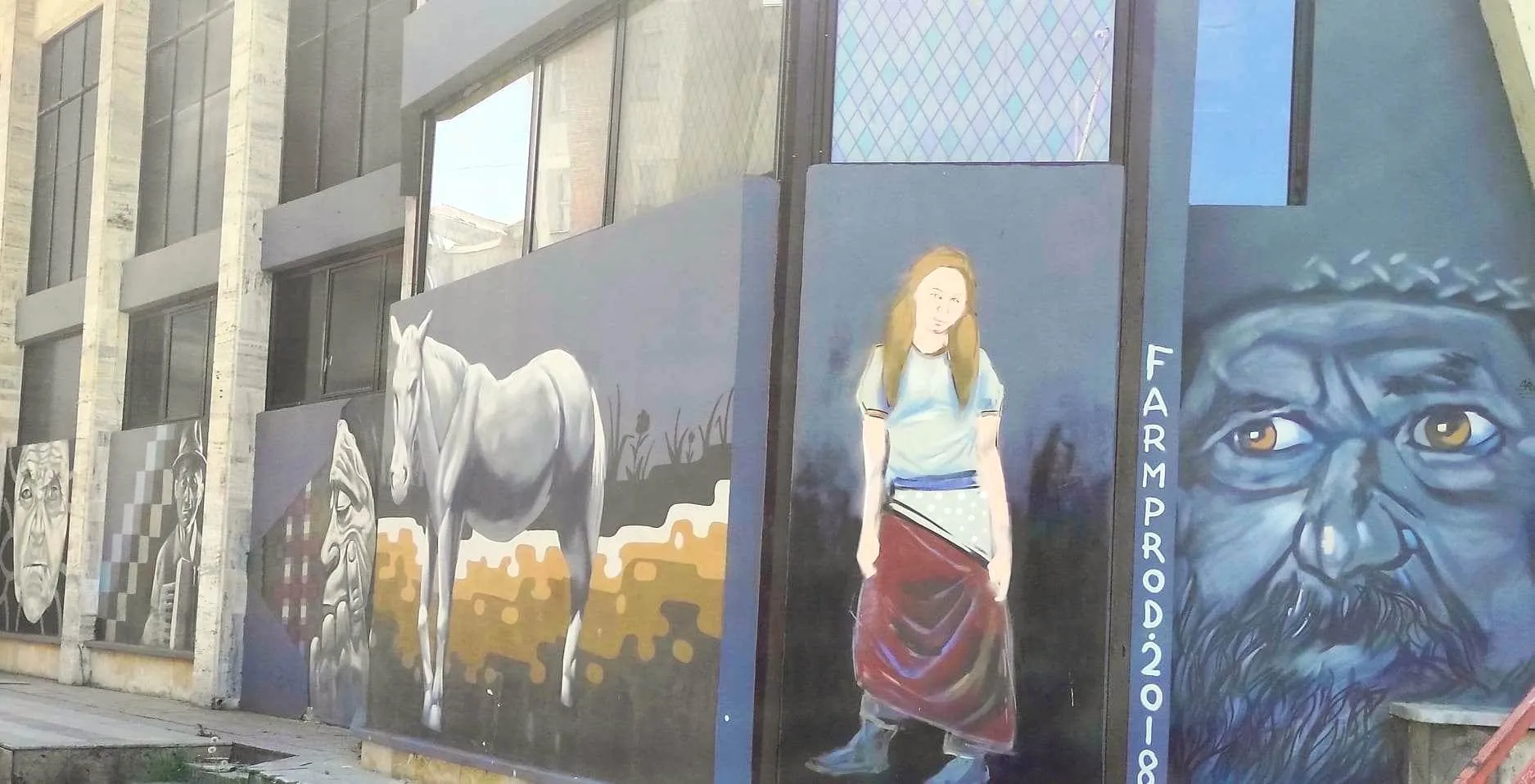 Lucrare artă stradală @ Farm Prod 2018_Baia Mare_Casa Tineretului Artă stradală. Baia Mare