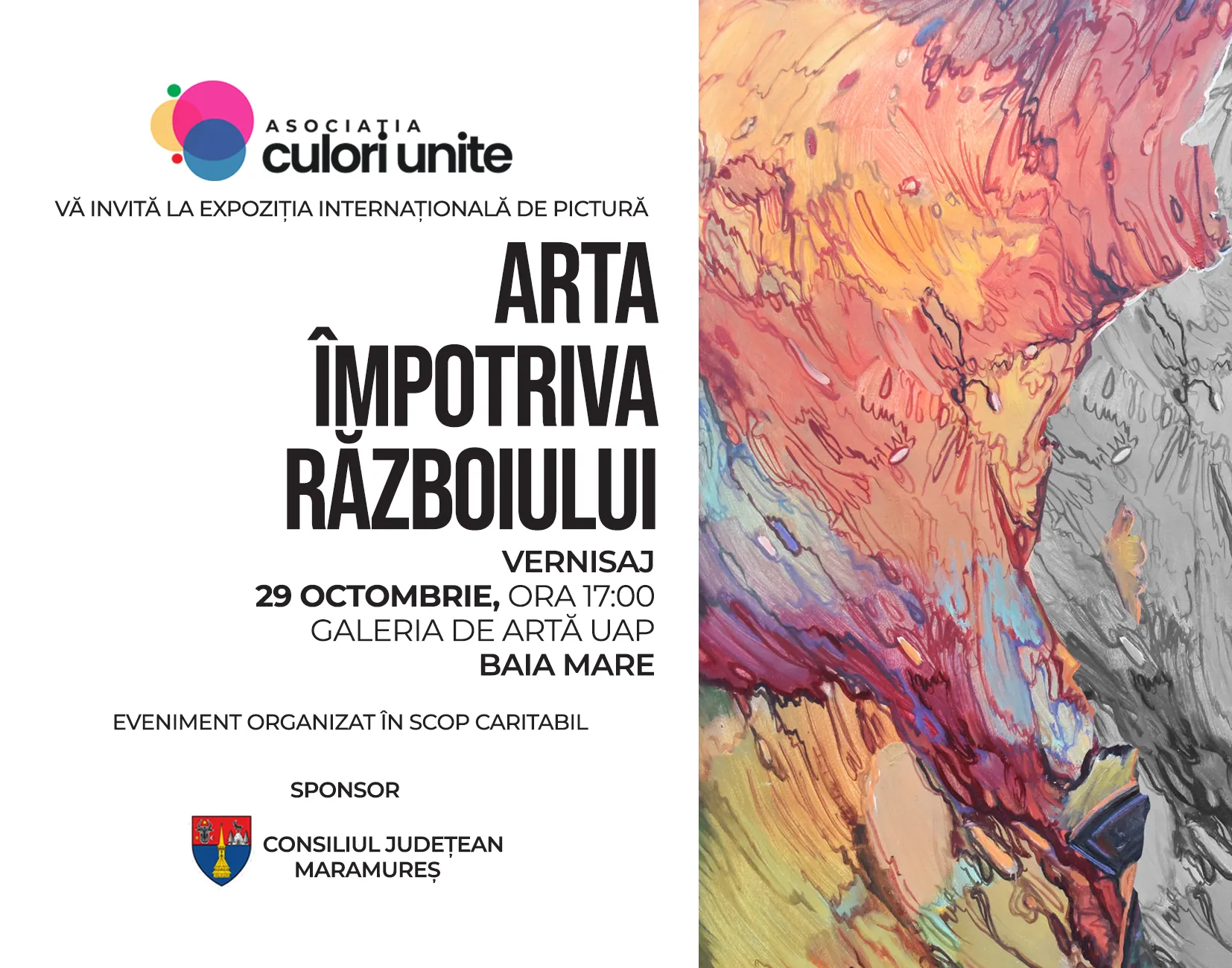 Expoziție Arta împotriva războiului, octombrie 2024